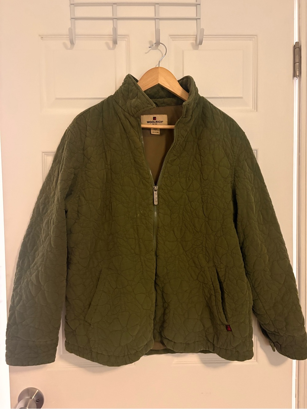 Woolrich Green Floral Quilted Jacket